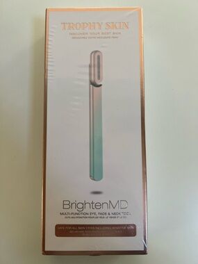 BrightenMD Trophy Skin Multifunction Eye, Face & Neck Tool - Rose Gold/Teal